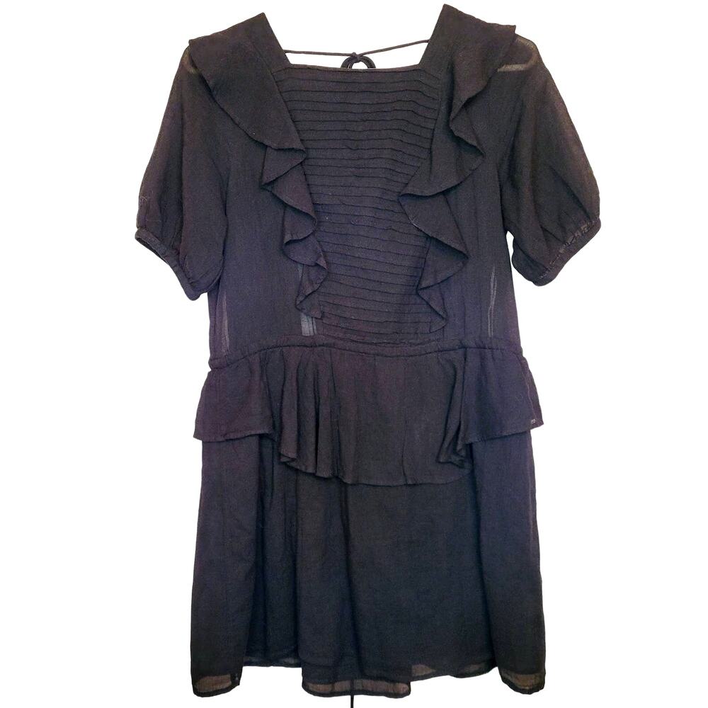 Free people In the Mood for Love ruffle backless black dress Size Sm Whimsigoth - Picture 3 of 8